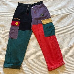 Aelfric Eden "Back to 90's" Patchwork Color Block Corduroy Cargo Pants